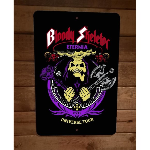 Bloody Skeletor Evil Overlord‎ Universe Tour MOTU 8x12 Metal Wall Sign - Picture 1 of 1